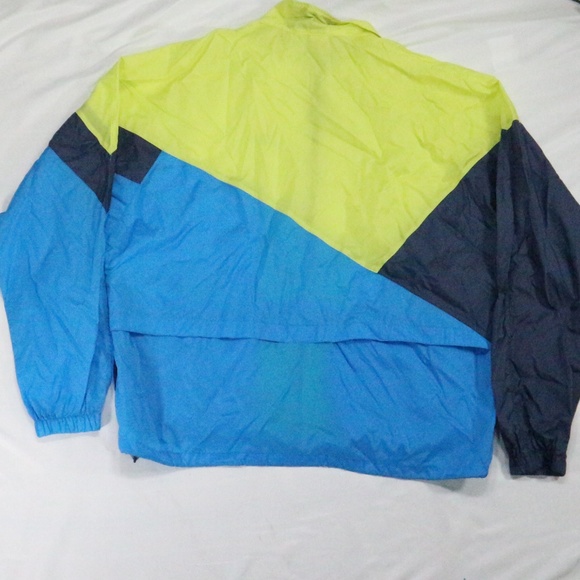 VTG 80s NIKE Lime/Blue Colorblock Windbreaker Sz XL Men - Picture 6 of 8